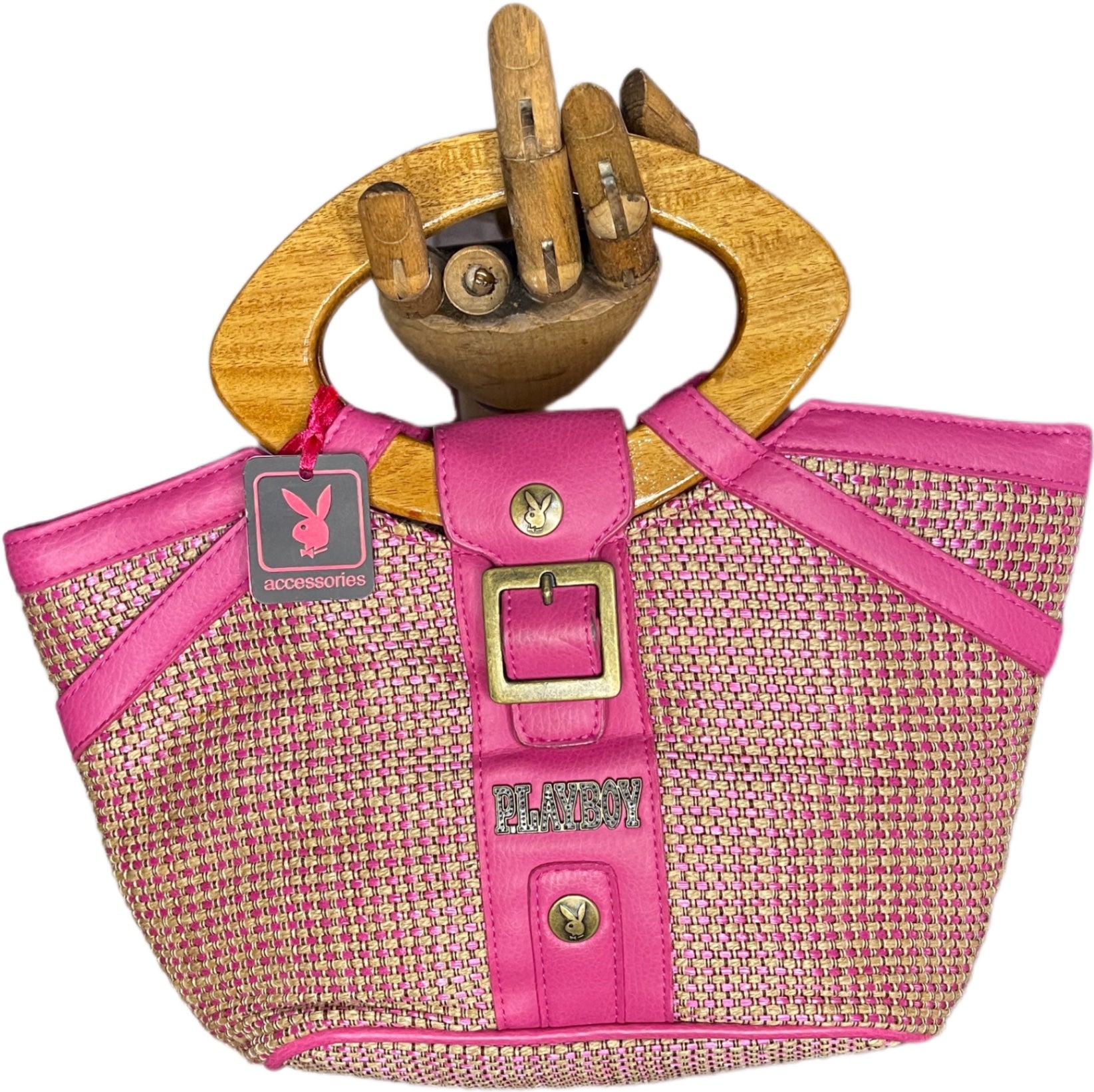 Y2K Deadstock Playboy Bag Pink Natural and Synthetic Materials 2004