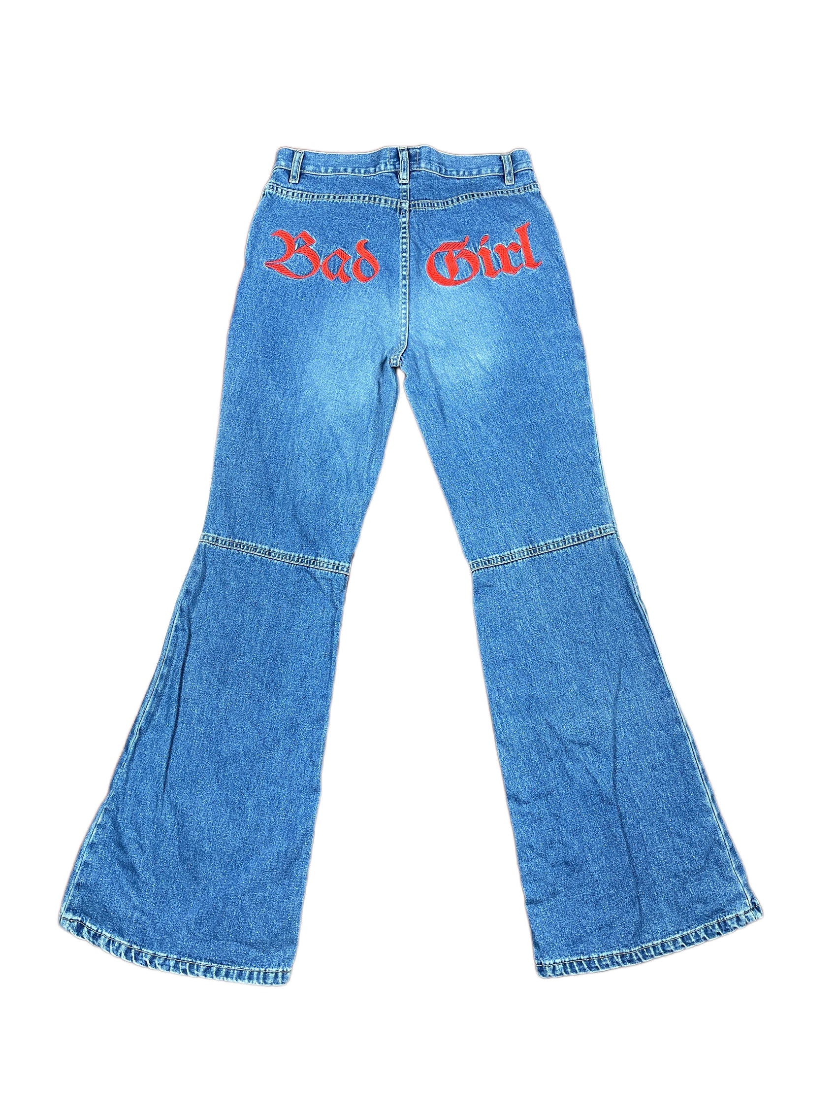 Y2k For Girls Only Flared Denim Pants Blue - M