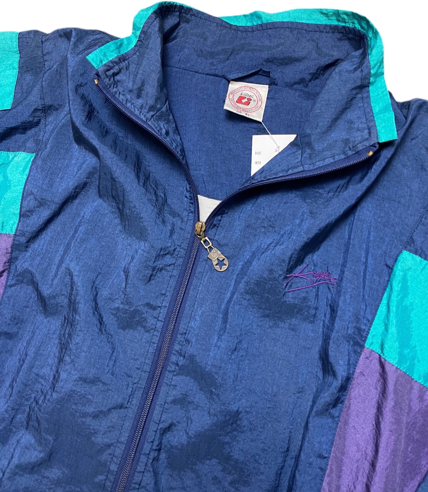 Vintage Killtec Track Jacket Blue Nylon XL