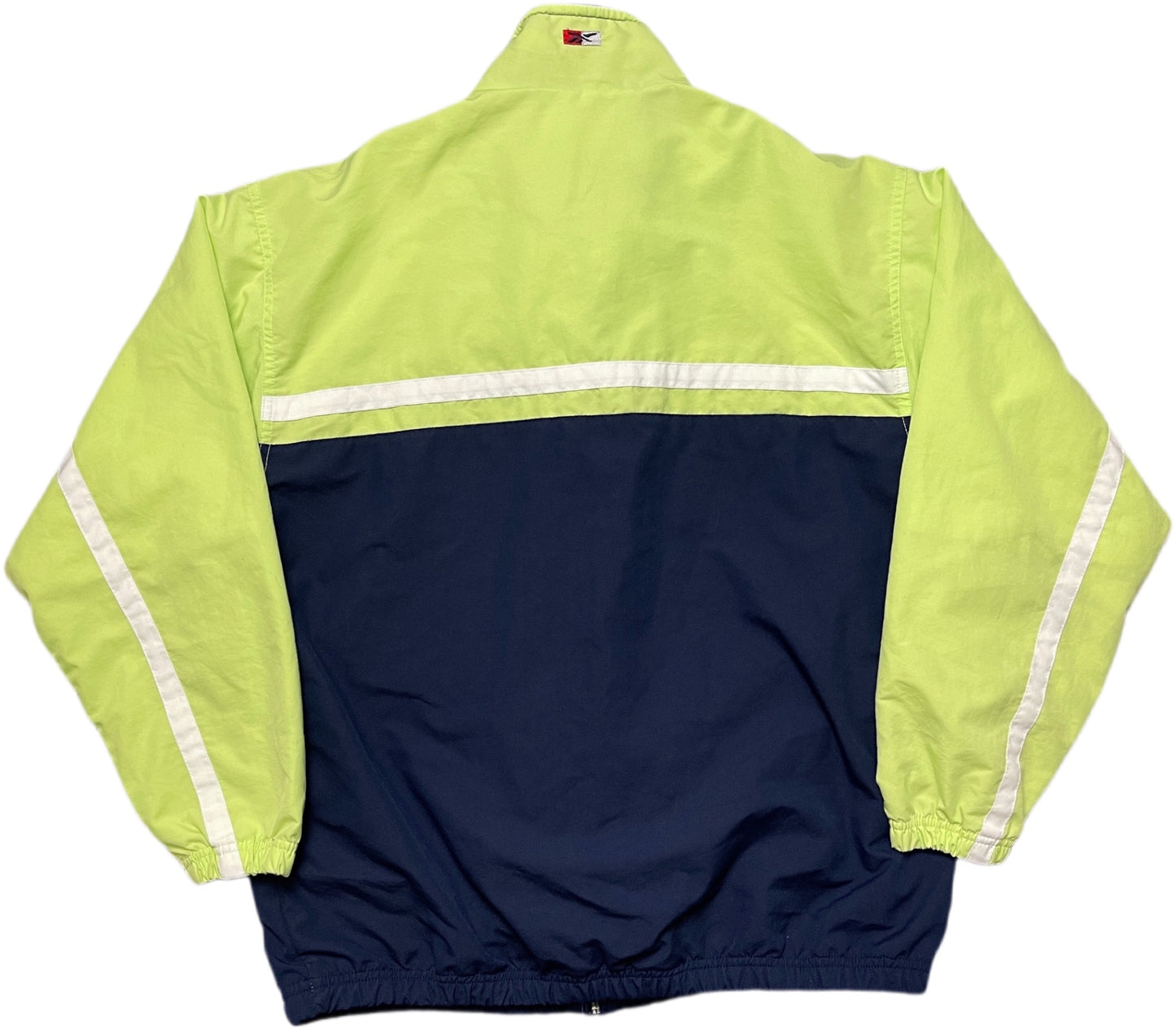 Vintage Reebok Track Jacket Navi and Neon Polyester 00s L