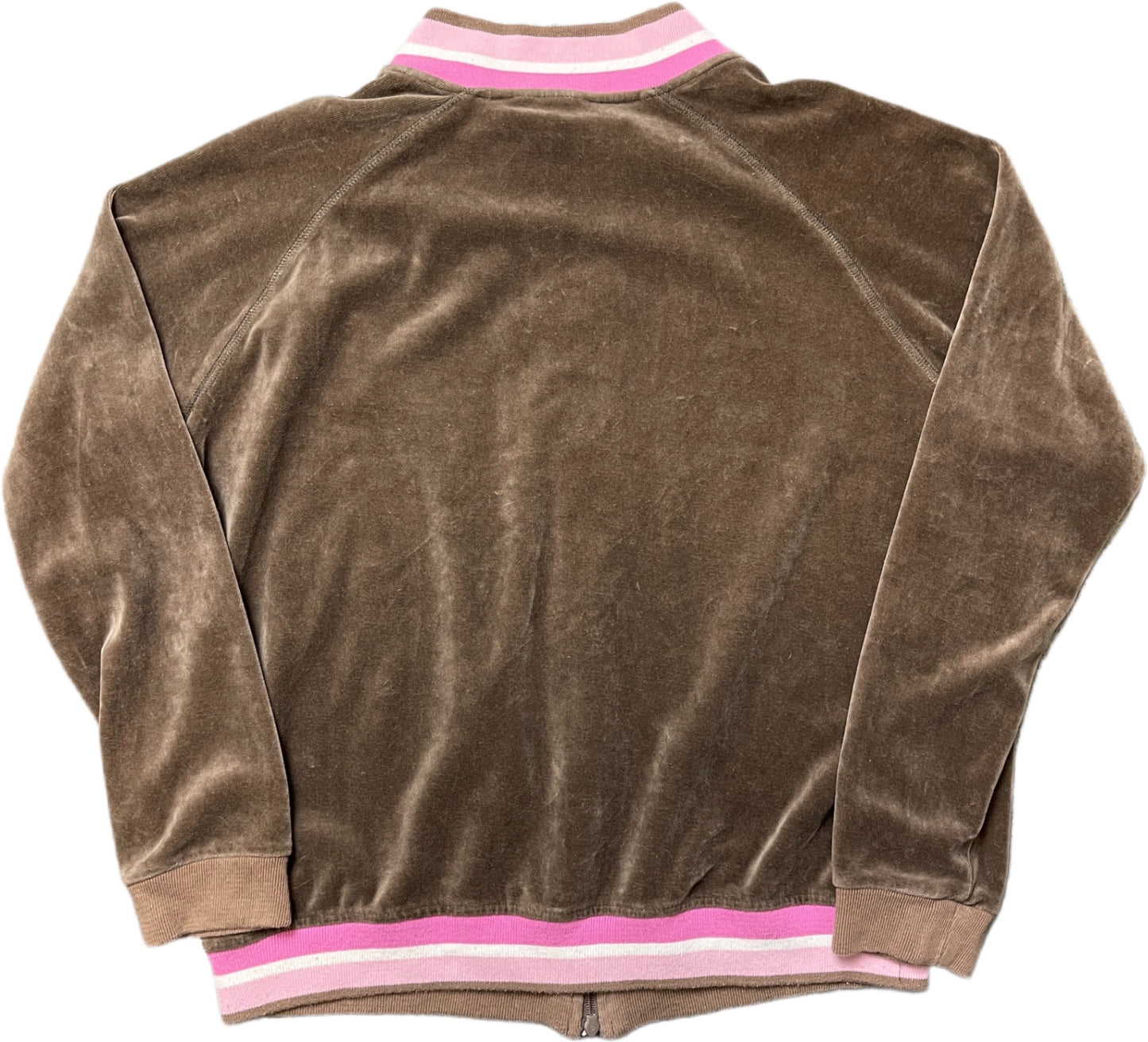 Vintage Zip Sweatshirt Braun Velours 80s M