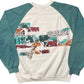 Vintage Reebok Sweatshirt White and Green Cotton M