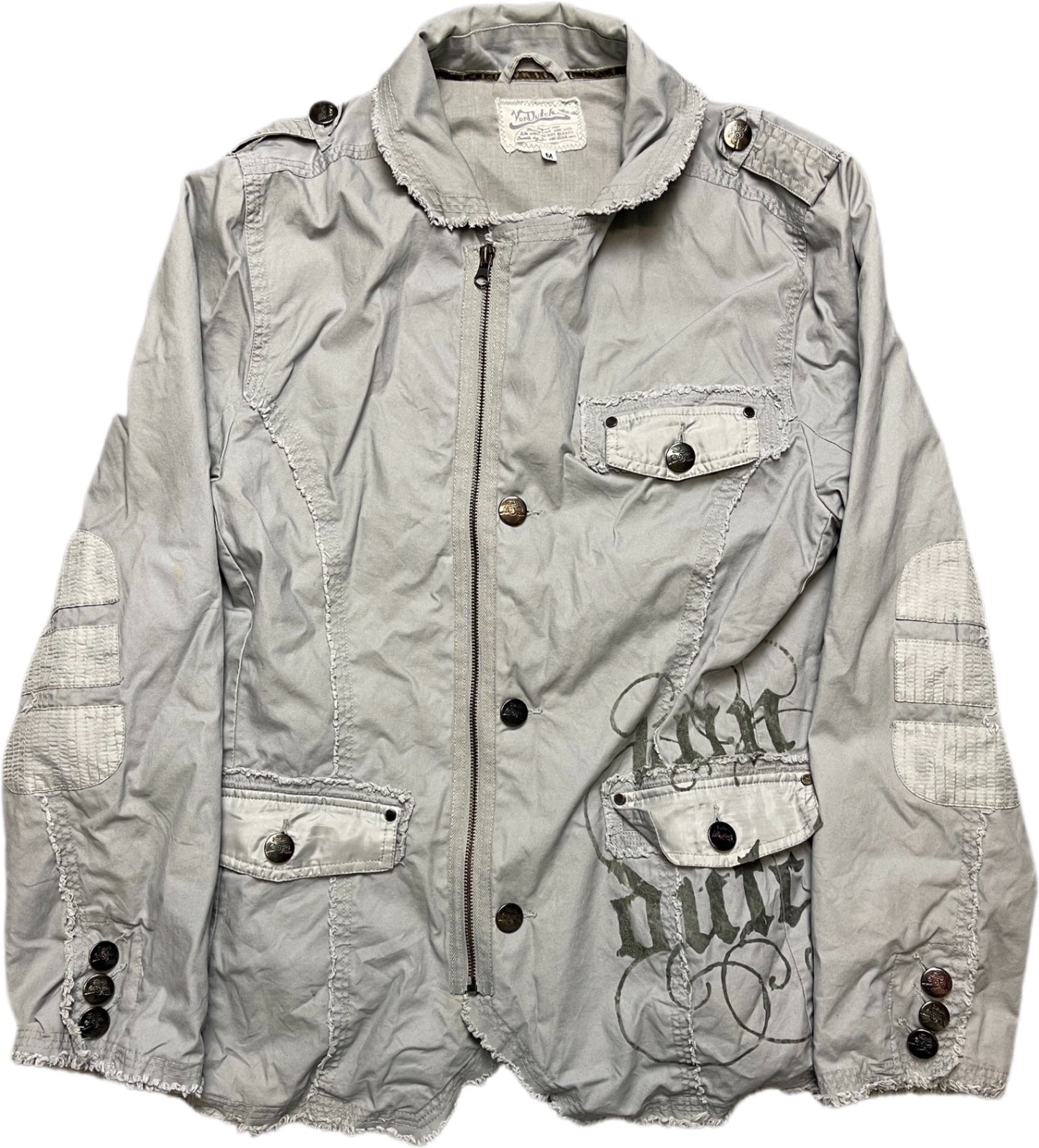 Y2K Von Dutch Jacke Grau Baumwolle M