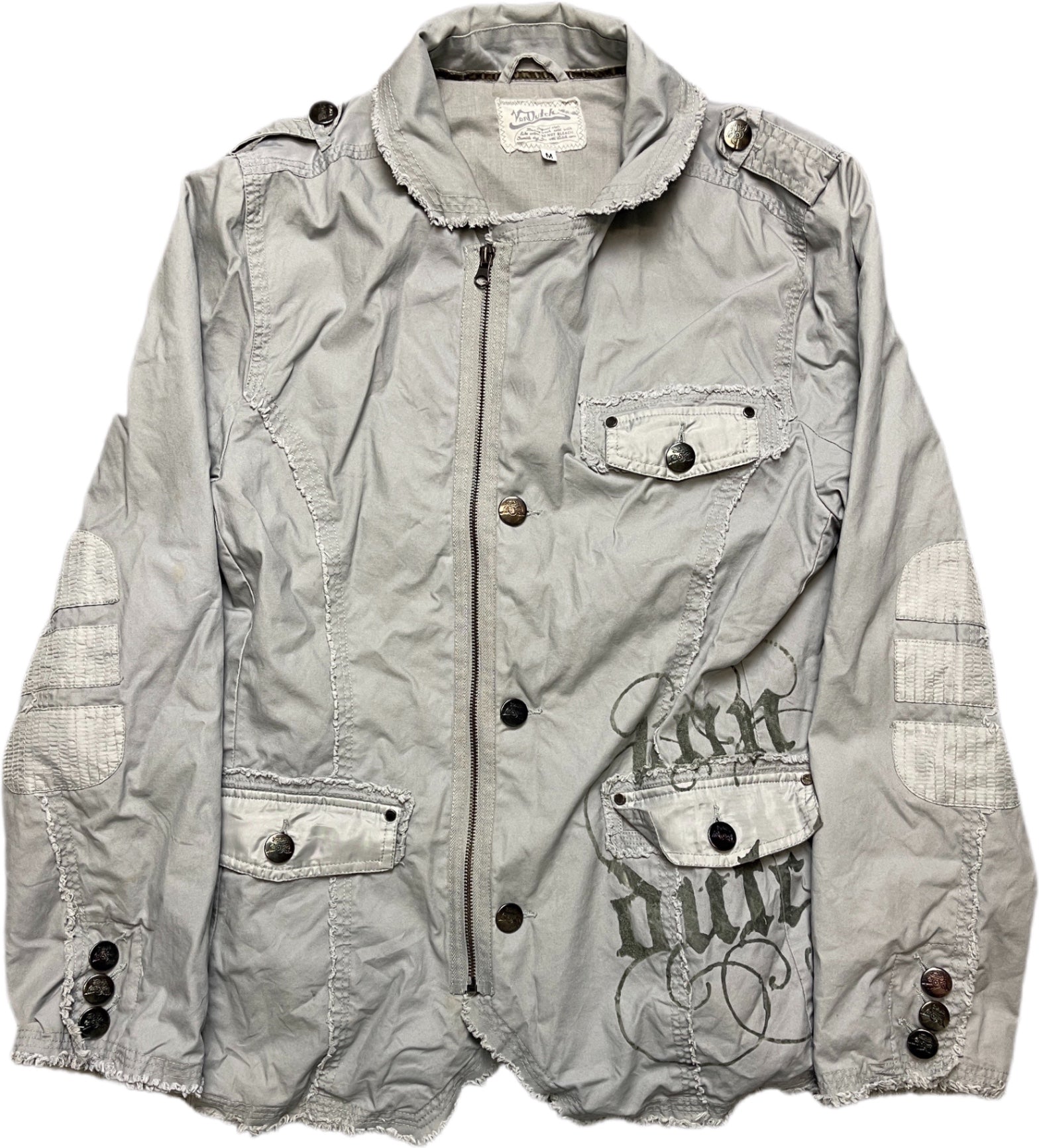 Y2K Von Dutch Jacke Grau Baumwolle M