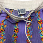 Vintage Globetrotter Shorts Lila mit buntem Muster Baumwolle XXL