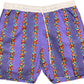 Vintage Globetrotter Shorts Lila mit buntem Muster Baumwolle XXL
