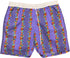 Vintage Globetrotter Shorts Lila mit buntem Muster Baumwolle XXL
