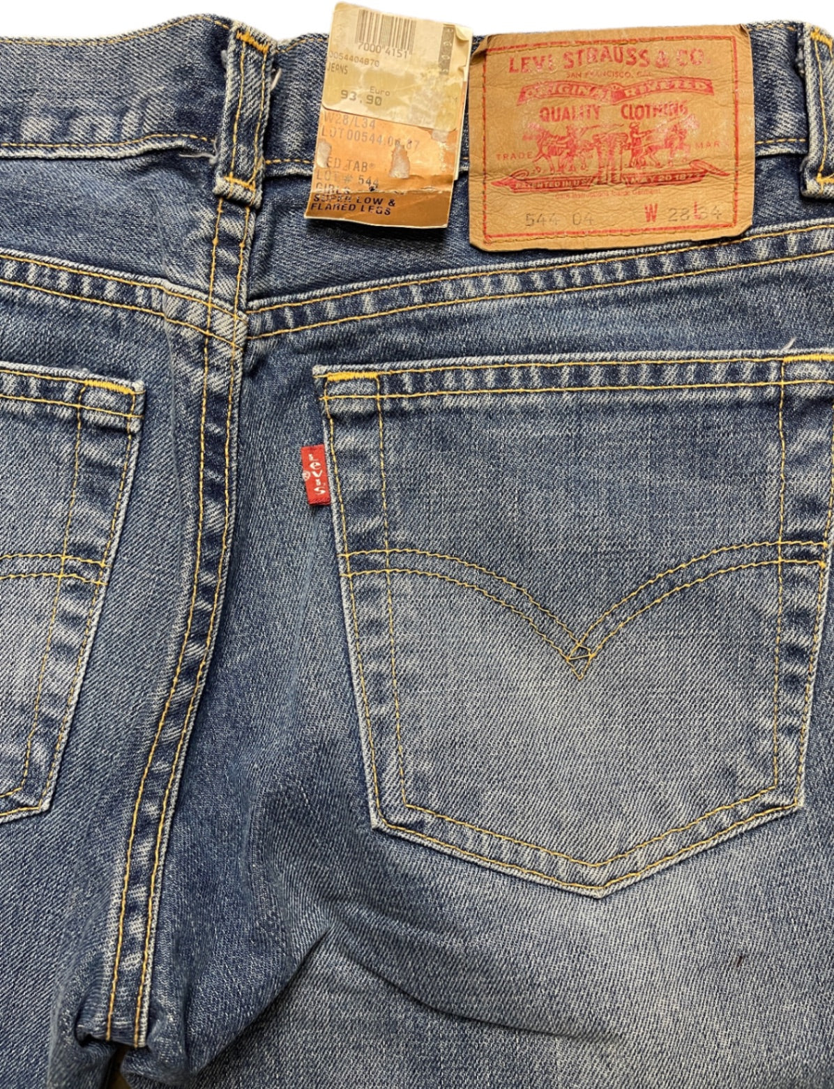 Vintage 544 04 Levi's Flared Denim Pants Blue Cotton XS