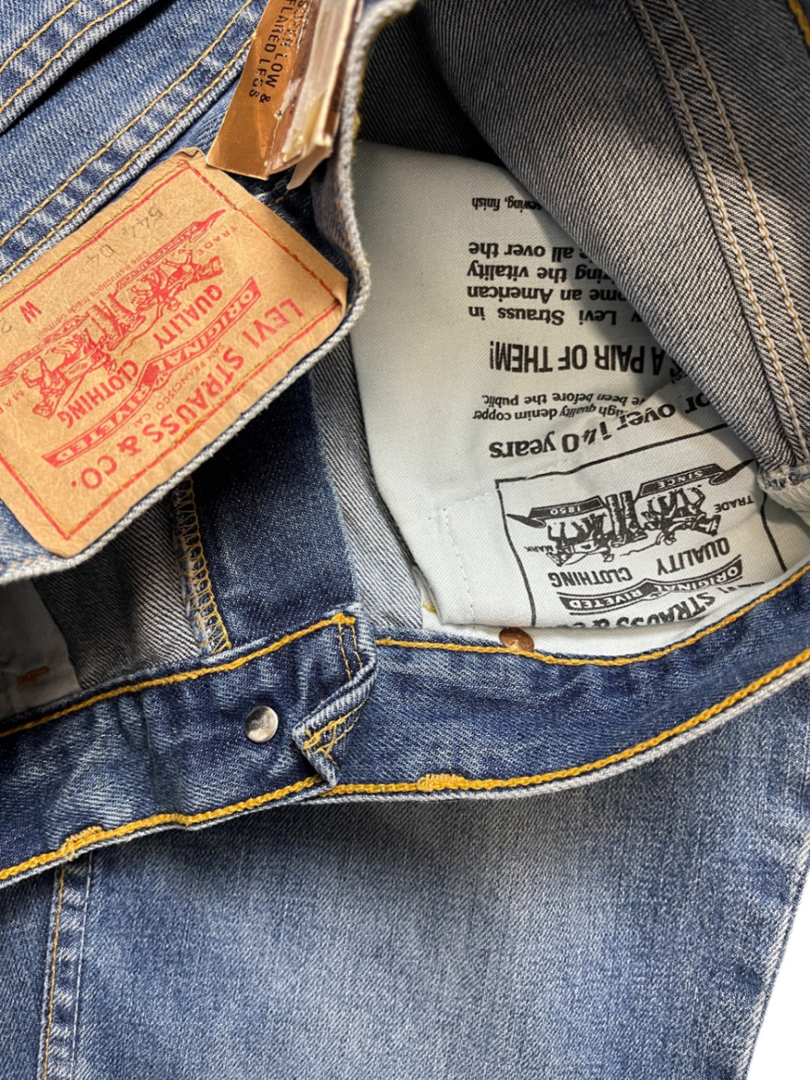 Vintage 544 04 Levi's Flared Denim Pants Blue Cotton XS