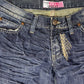 Y2K Displaj Denim Pants Blue Cotton XL