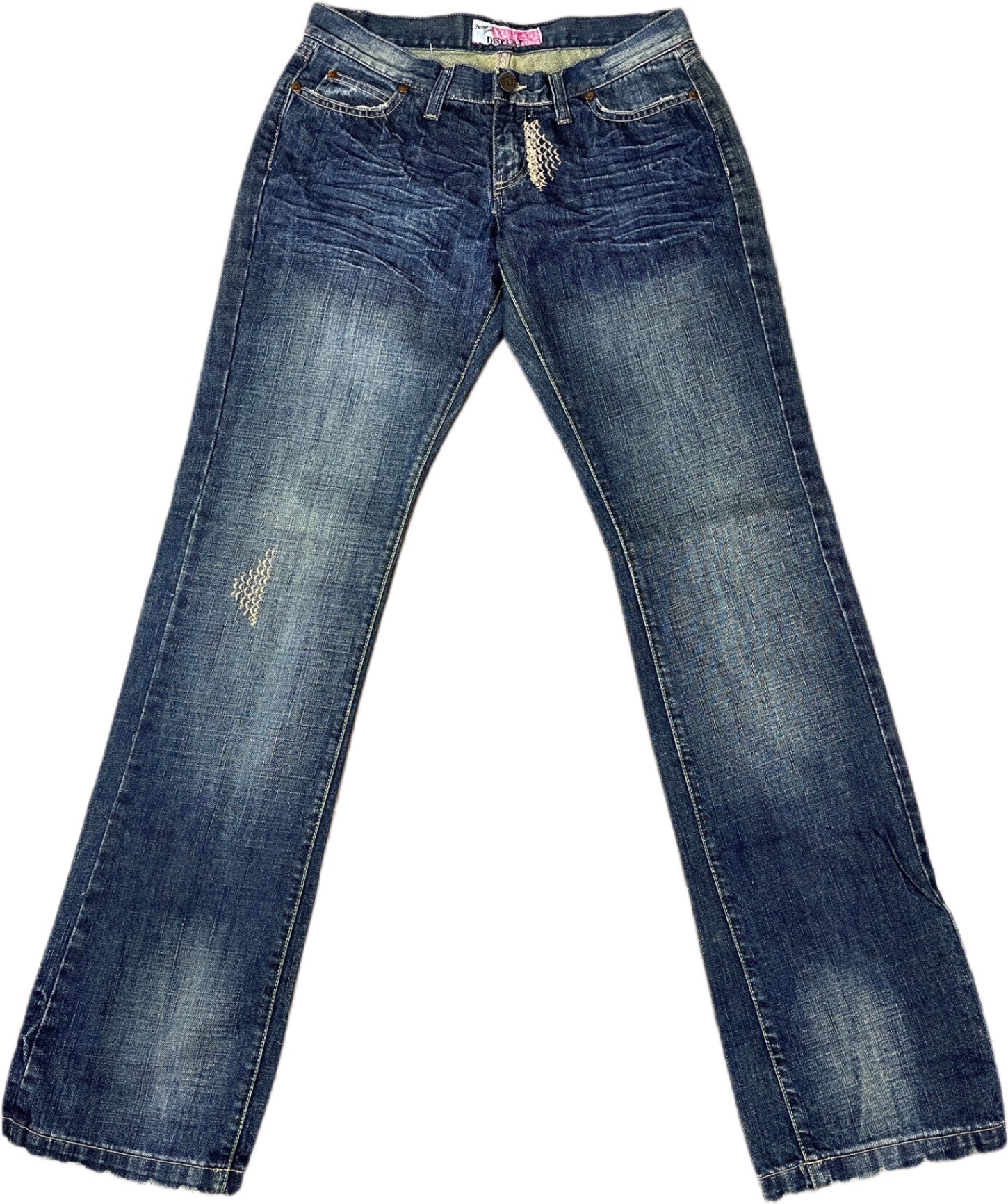 Y2K Displaj Denim Pants Blue Cotton XL