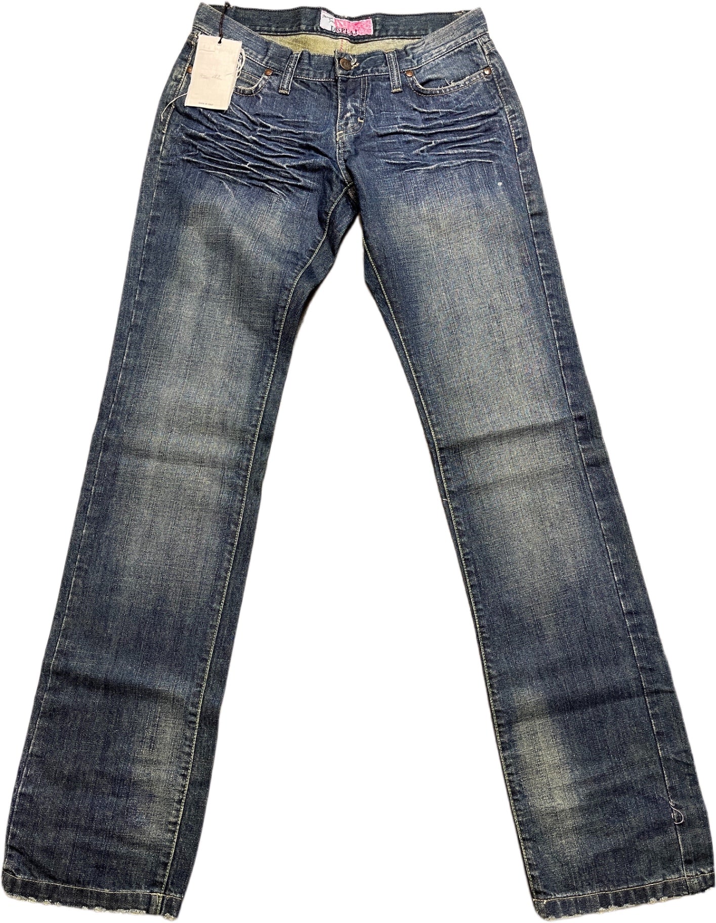 Y2K Displaj Jeanshose Dunkelblau Baumwolle XL