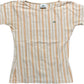 Lacoste Top Beige Striped Cotton Blend M