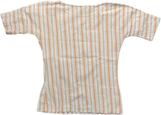 Lacoste Top Beige Striped Cotton Blend M
