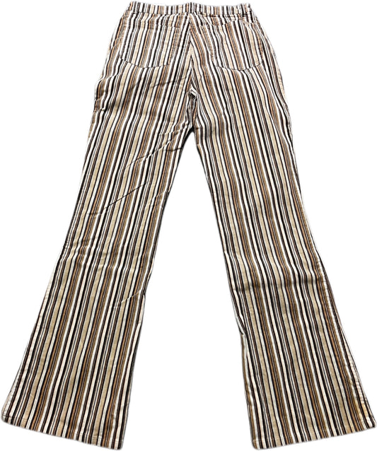 Vintage Deadstock MAC Flared Corduroy Pants Beige Striped Cotton Blend M