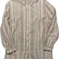 Vintage Casual Wear Longsleeve Shirt Brown Stripes Linen Blend XXL