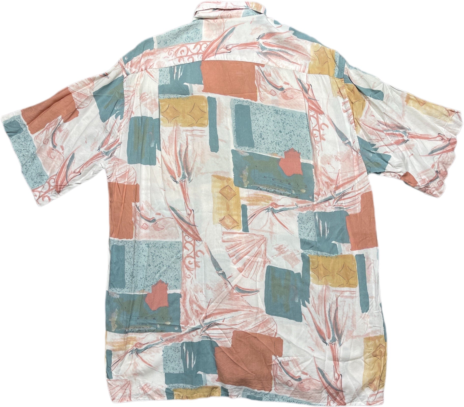 Vintage Shortsleeved Shirt Summer Colorful  L