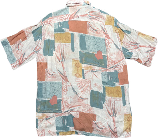 Vintage Shortsleeved Shirt Summer Colorful  L