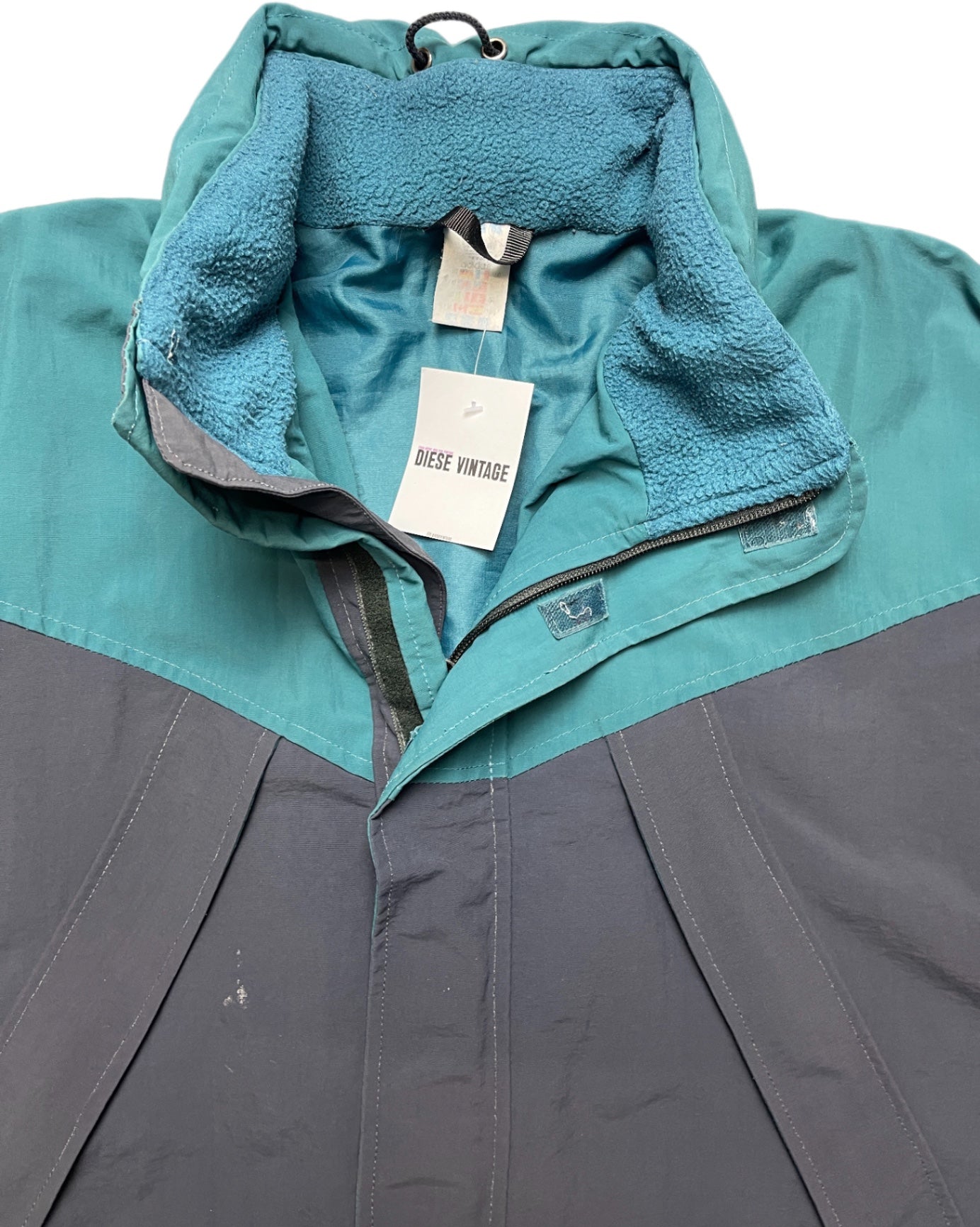Vintage Adidas Adventure Jacke Türkis und Grau Polyester L