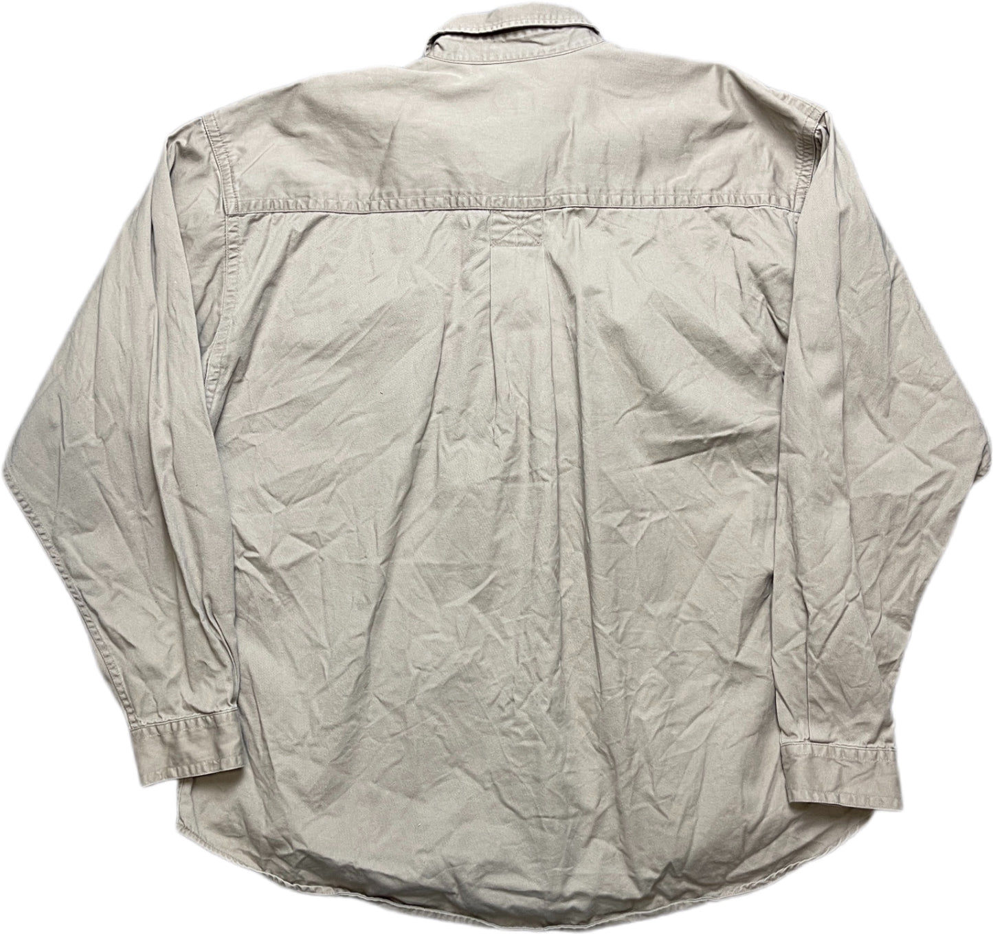 Vintage Camargue Langarmhemd Beige Baumwolle XL