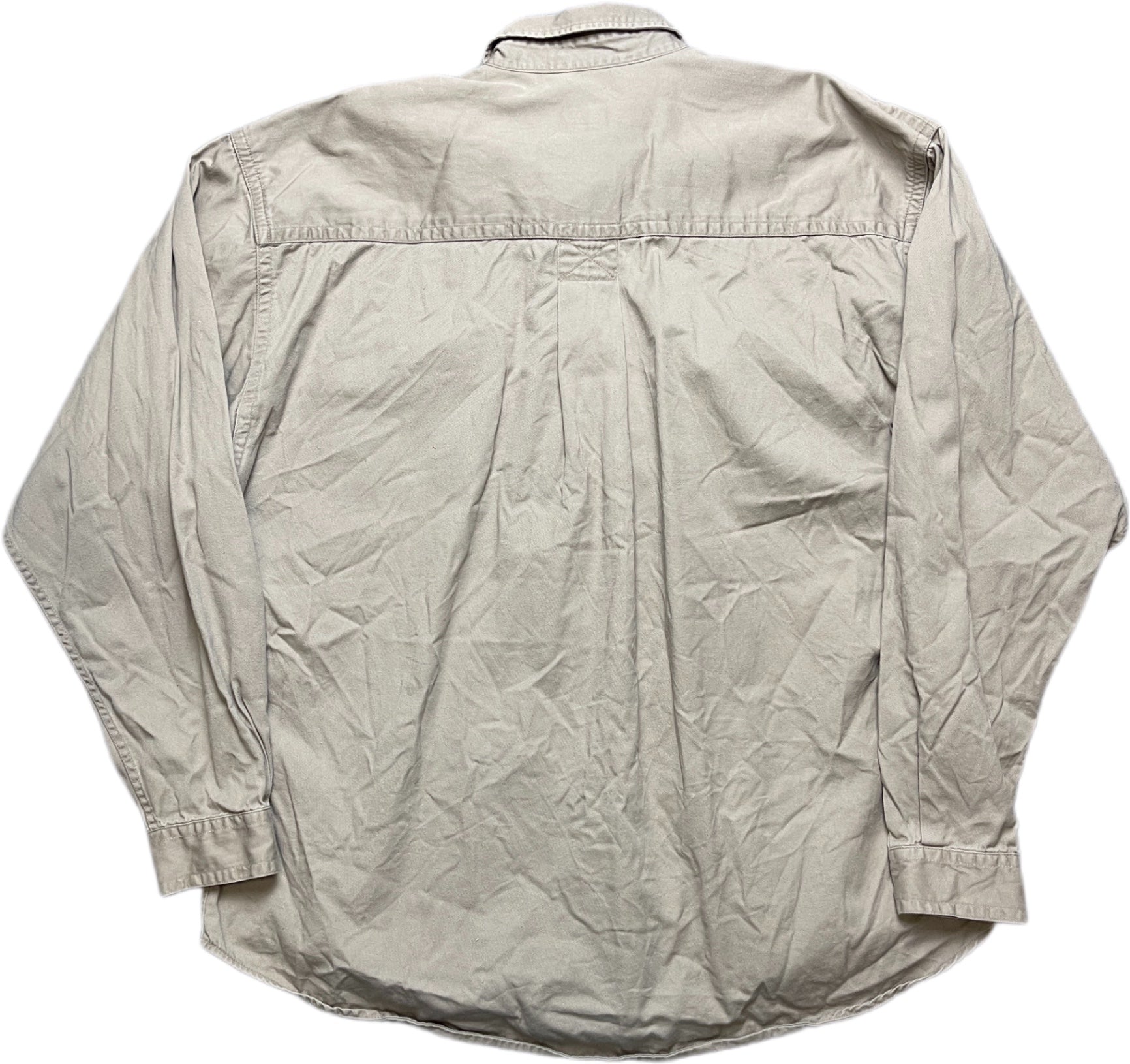 Vintage Camargue Langarmhemd Beige Baumwolle XL