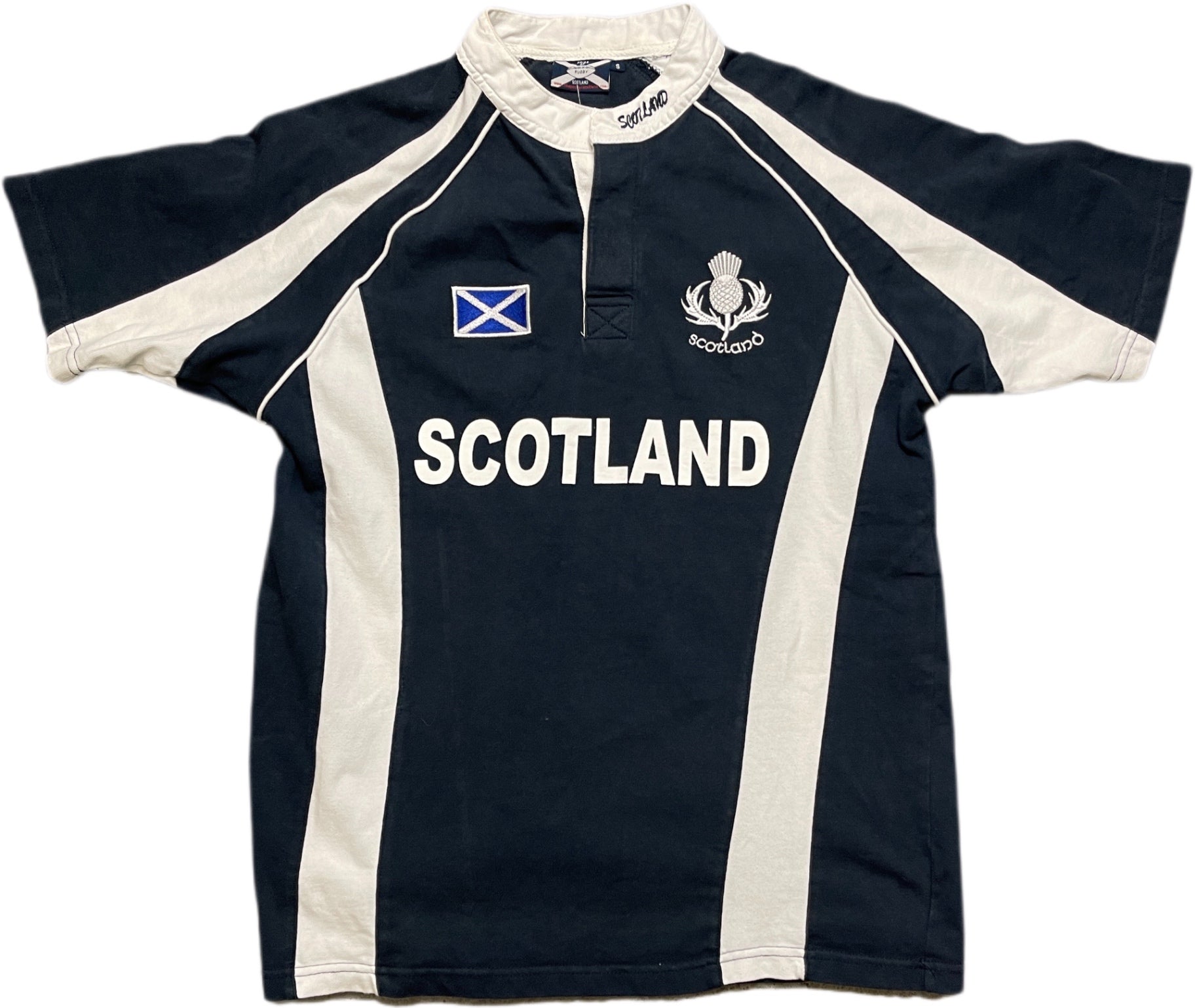 Pride of Rugby Scotland Shirt Schwarz und Weiß Baumwolle S