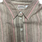 Vintage Casual Wear Longsleeve Shirt Brown Stripes Linen Blend XXL