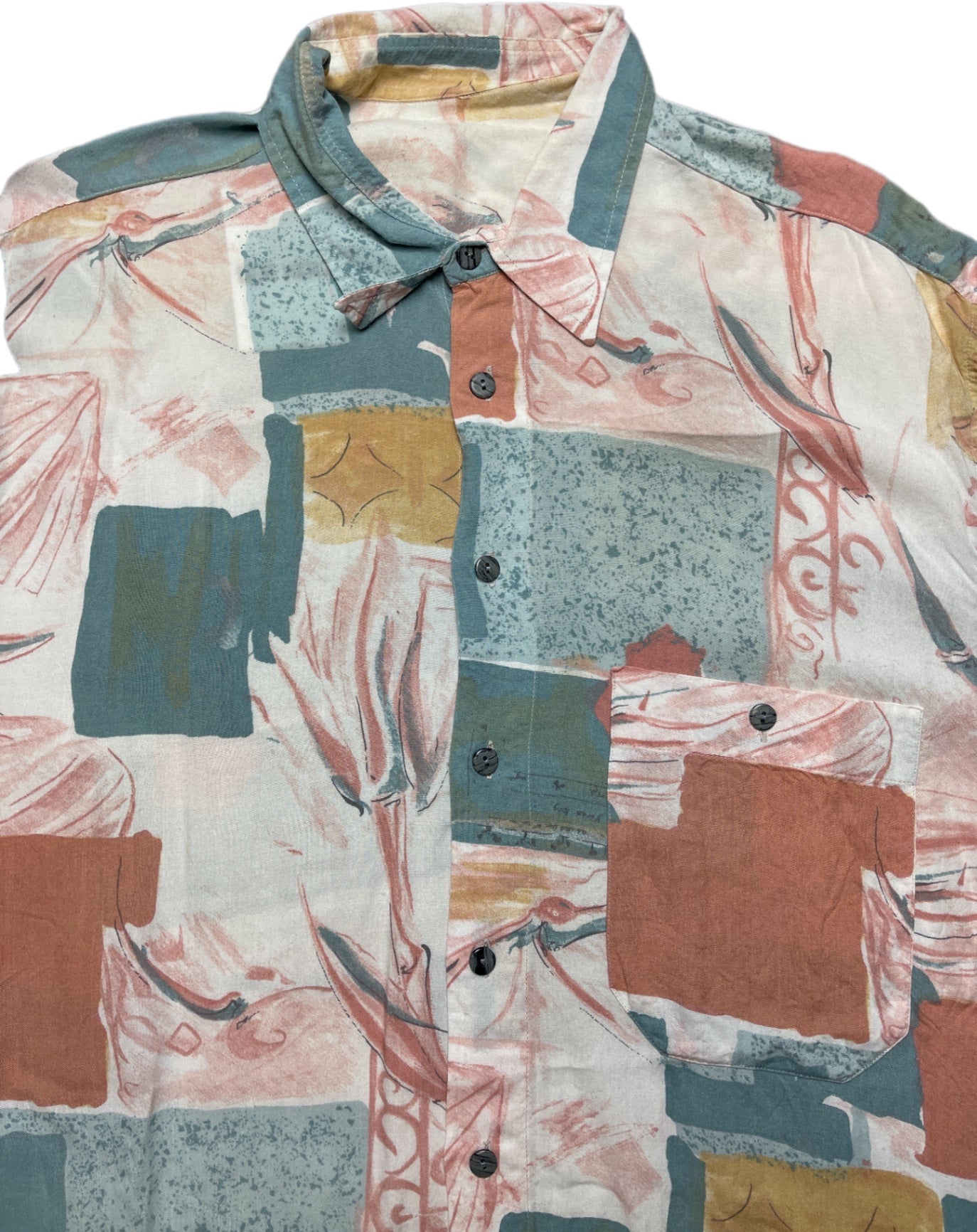 Vintage Shortsleeved Shirt Summer Colorful  L