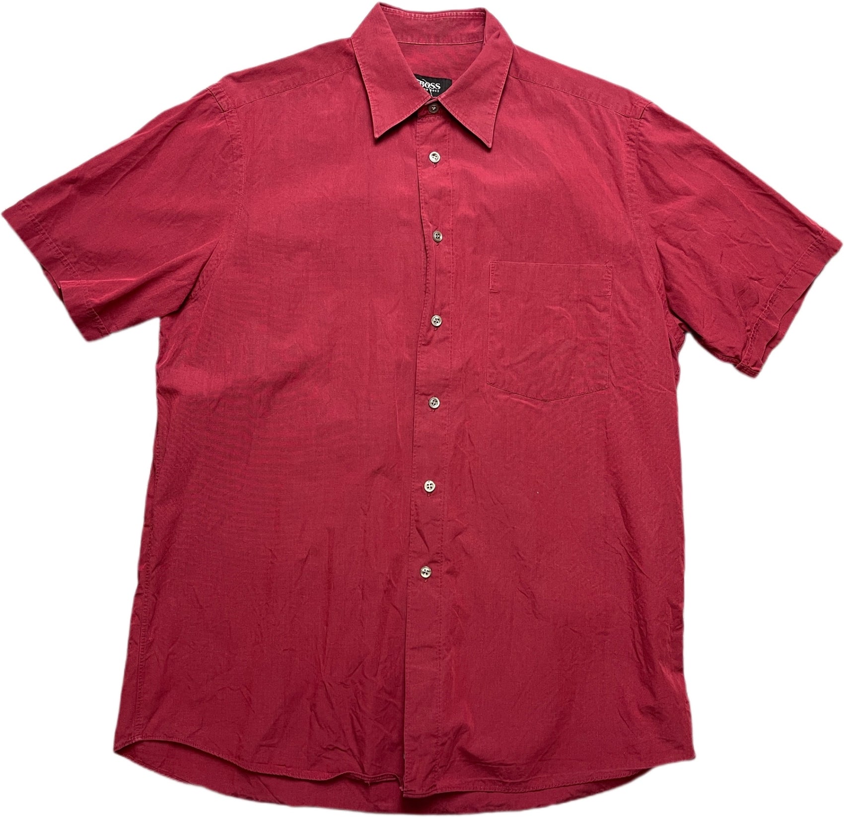 Hugo Boss Shortsleeve Shirt Red Cotton S