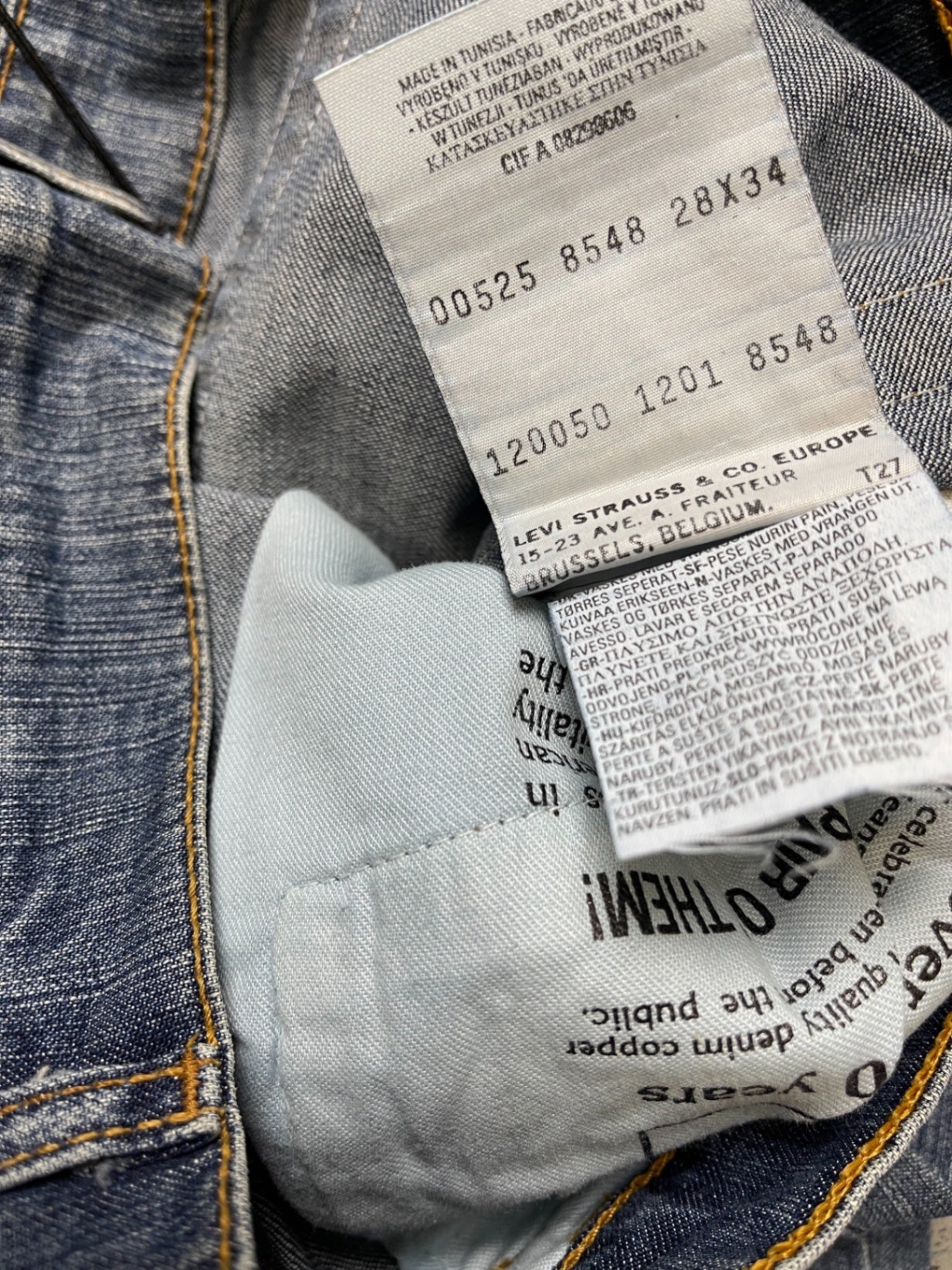 Vintage Deadstock Levi's Jeanshose Dunkelblau Baumwolle S