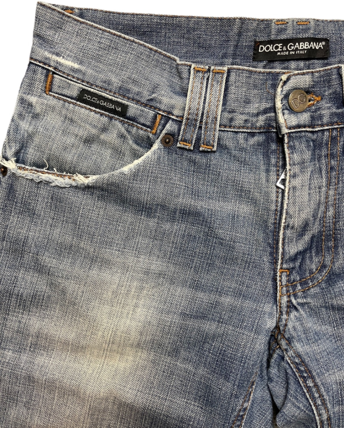 Y2K Dolce & Gabbana Bootcut Jeanshose Blau Baumwolle XXL
