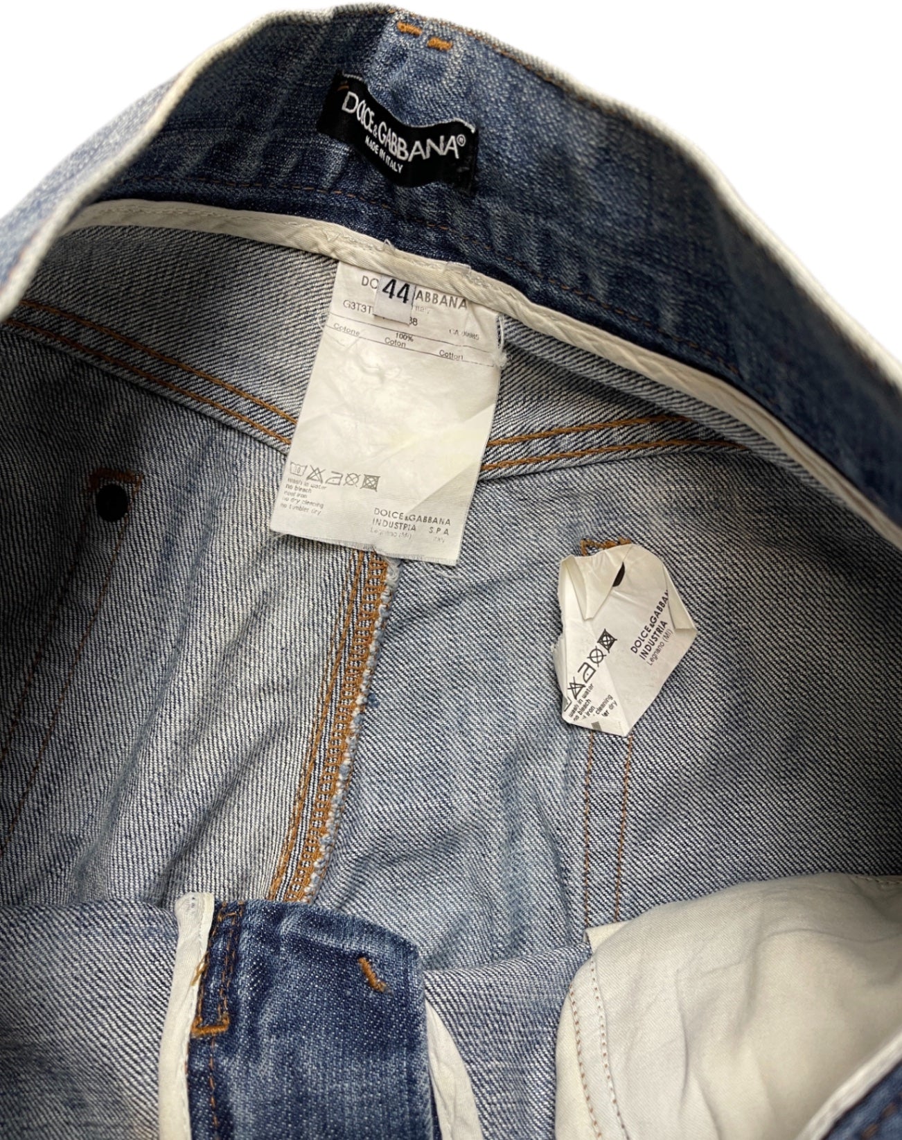 Y2K Dolce & Gabbana Bootcut Jeanshose Blau Baumwolle XXL