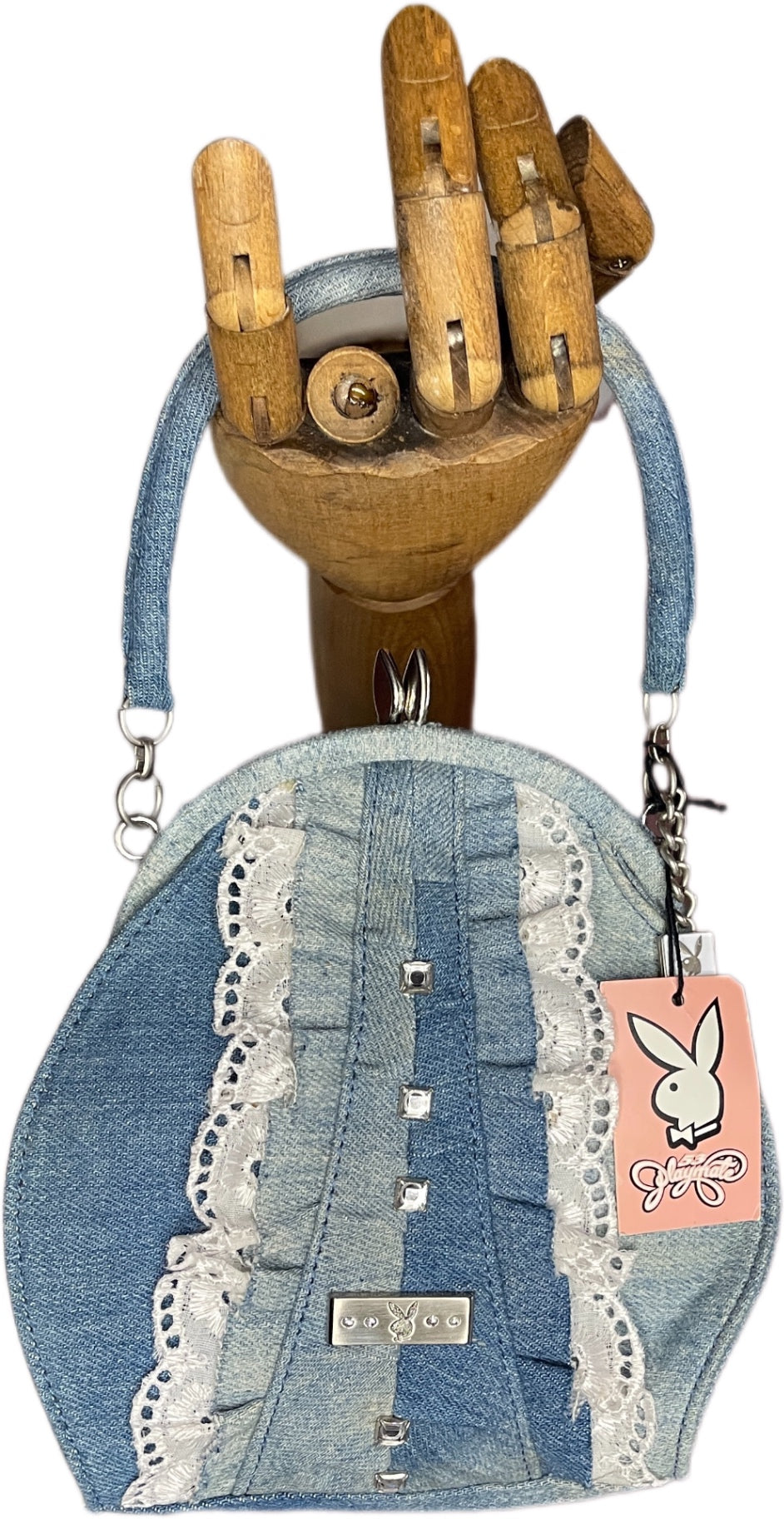 Y2K Deadstock Playboy Bag Light blue Denim & Synthetic 2005