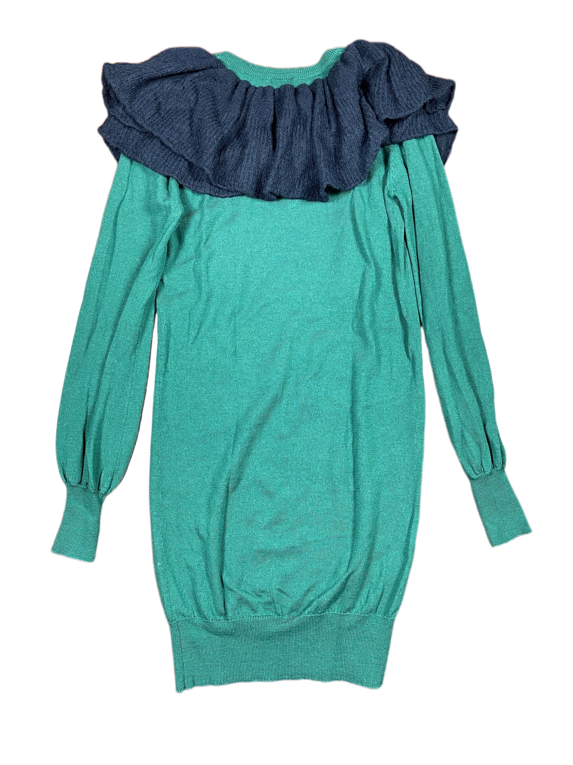 Vintage Manoush Long Sleeve Dress Green - M