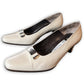 Vintage Balenciaga Off-White Leather BB Logo Buckle Pumps - EU 35