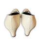 Vintage Balenciaga Off-White Leather BB Logo Buckle Pumps - EU 35