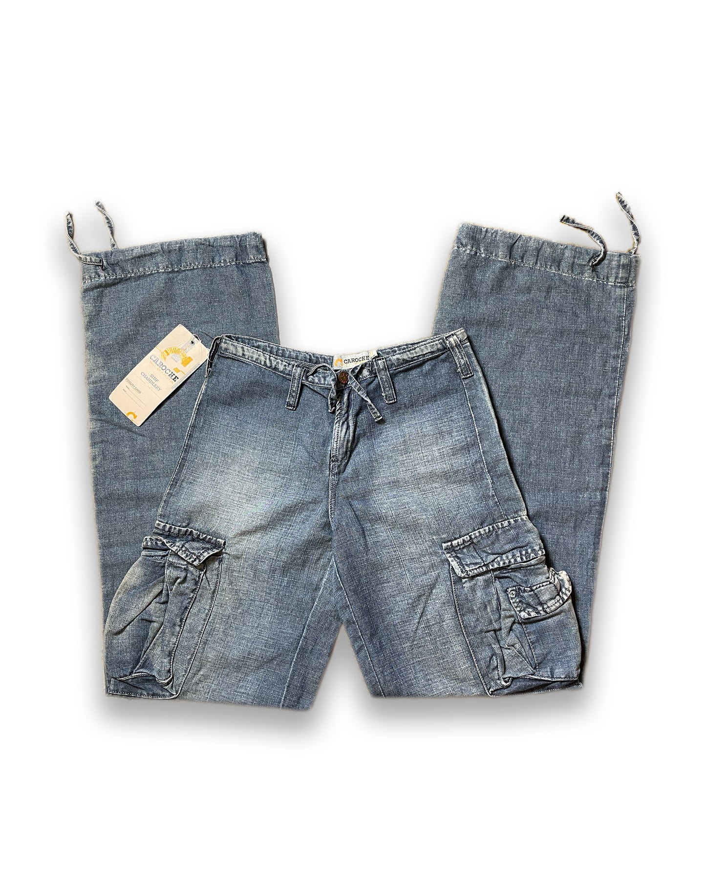Caroche Blue Bootcut Low Waist Denim Jeans Pants 2000s Deadstock | S/M