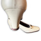 Vintage Balenciaga Off-White Leather BB Logo Buckle Pumps - EU 35