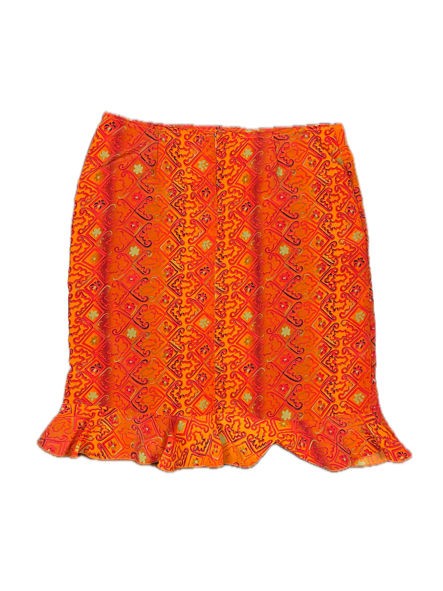 Vintage Midi Skirt Orange - L