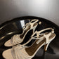 Vintage 90s Balenciaga Paris White Strappy T-Strap Heeled Sandals | EU 38