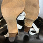Vintage 90s Balenciaga Paris White Textured Leather Ankle-Wrap Sandals | EU 39
