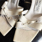 Vintage 90s Balenciaga Paris White Textured Leather Ankle-Wrap Sandals | EU 39