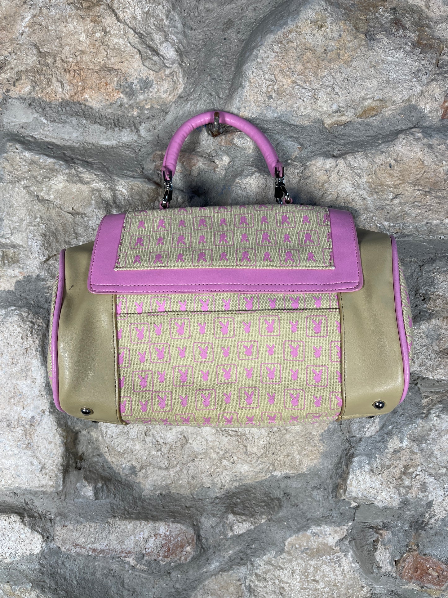 Y2K Playboy Hand Bag Beige Pink Deadstock 2004