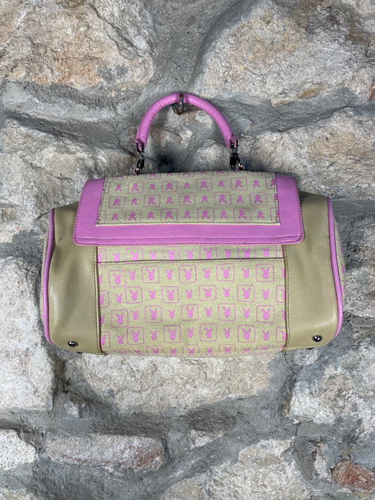 Y2K Playboy Hand Bag Beige Pink Deadstock 2004