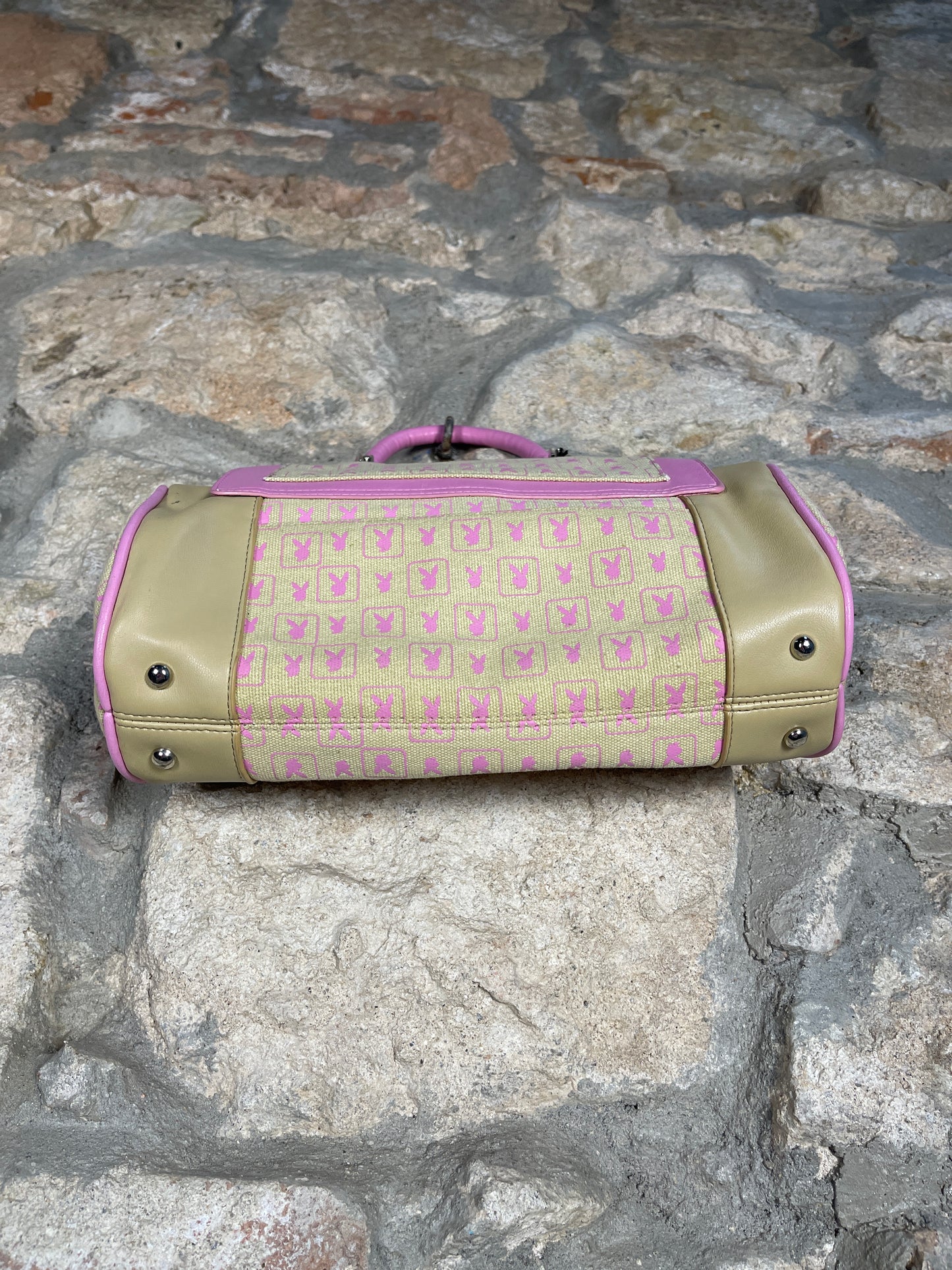 Y2K Playboy Hand Bag Beige Pink Deadstock 2004