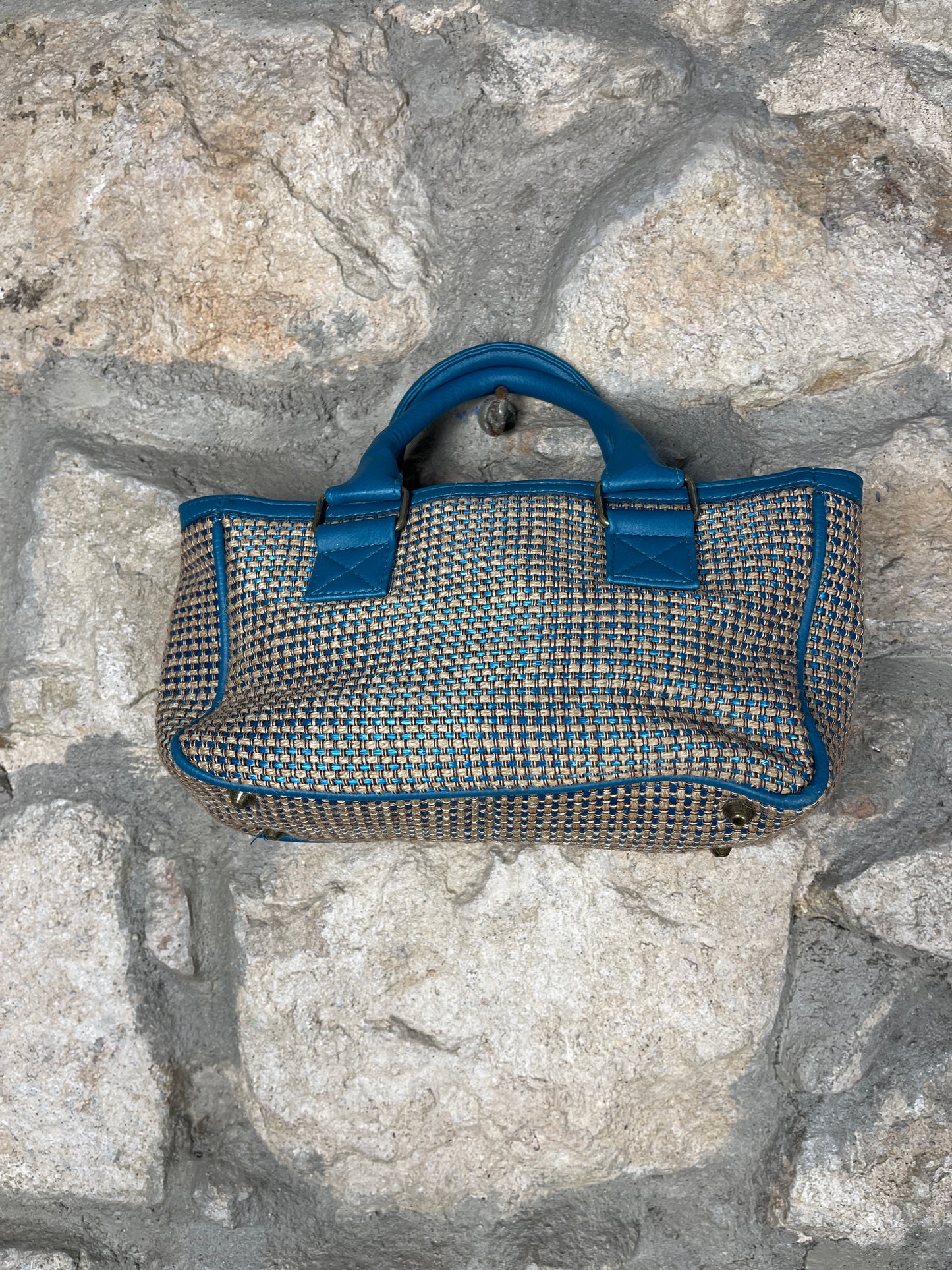 Y2K Playboy Hand Bag Beige Turquoise Deadstock 2004