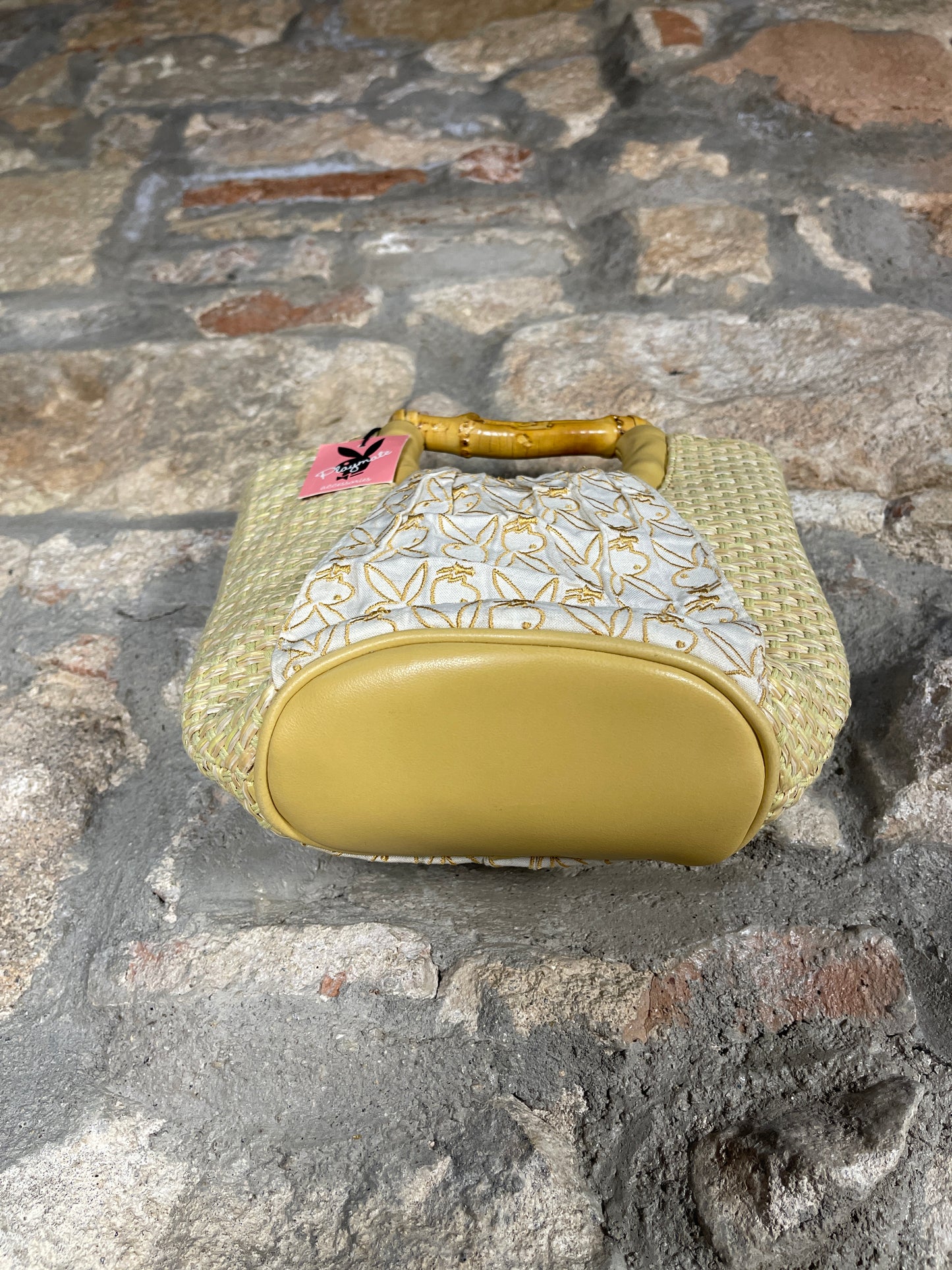 Y2K Playboy Hand Bag Jute Creme Deadstock 2004