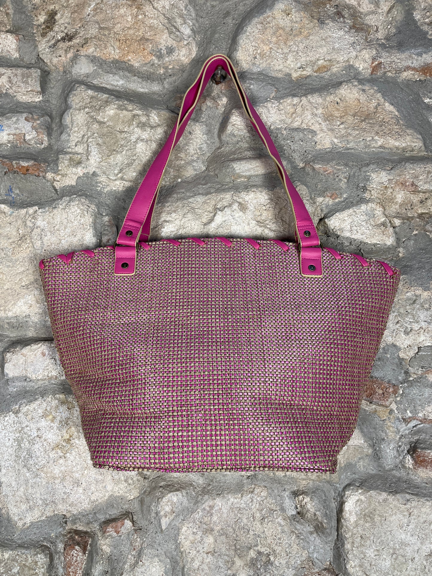 Y2K Playboy Beach Shoulder Bag Pink Beige Deadstock 2004