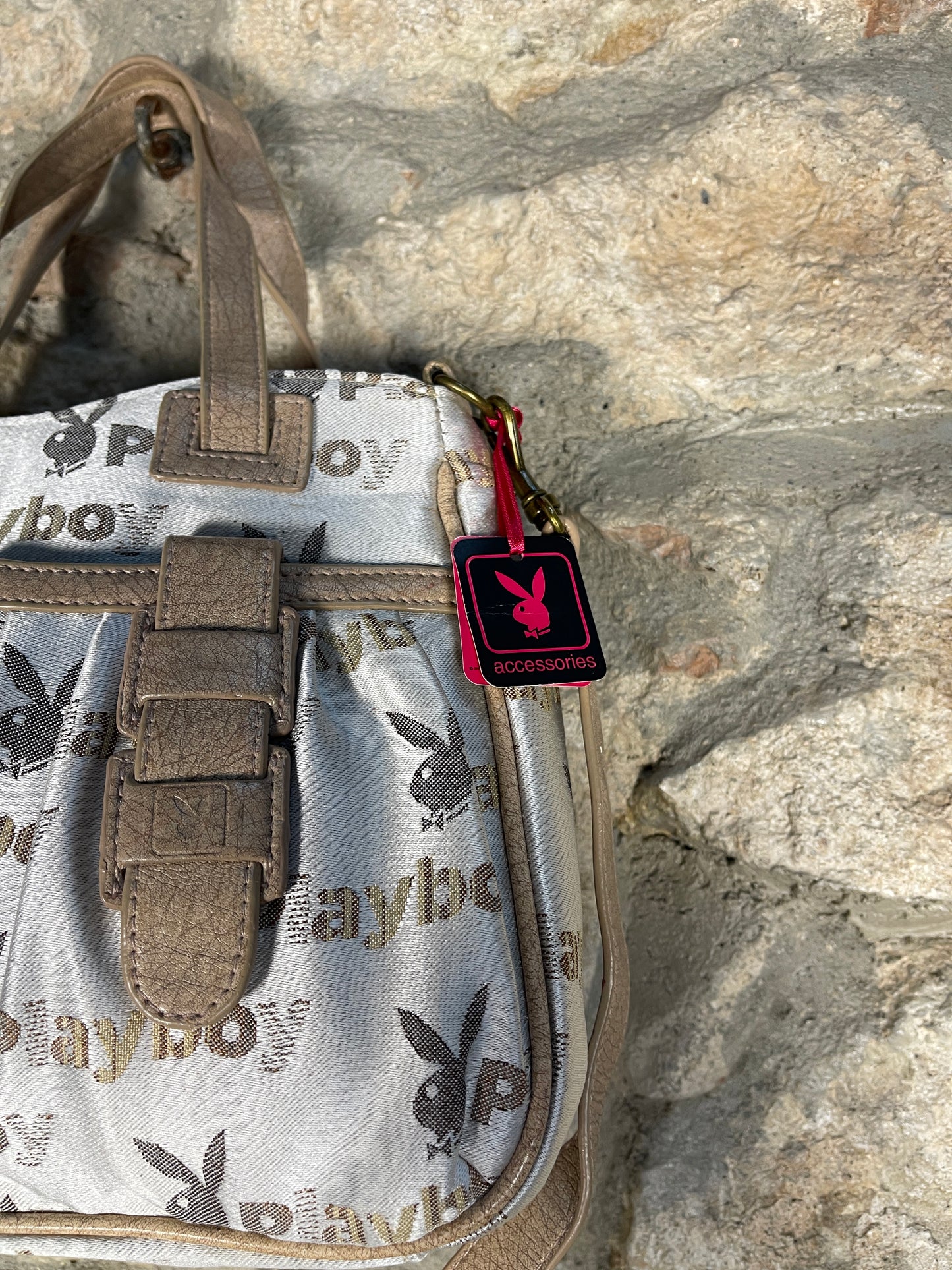 Y2K Playboy Shoulder Bag Creme Deadstock 2007