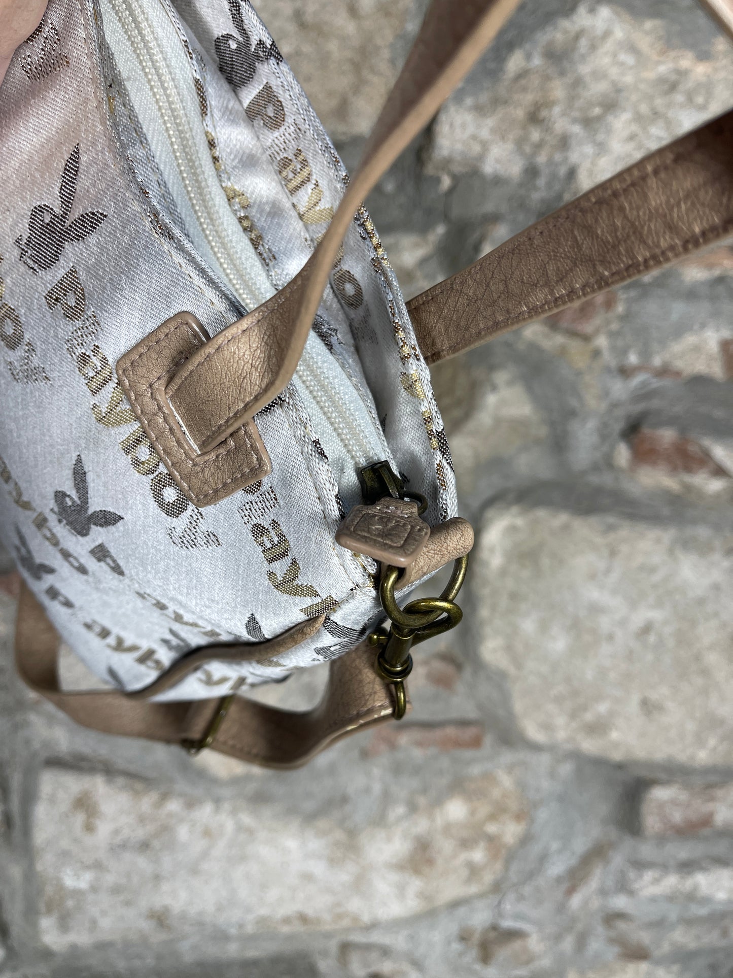 Y2K Playboy Shoulder Bag Creme Deadstock 2007
